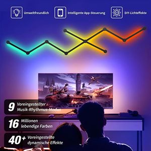 Bricolage moderne mur rvb application d'épissage intelligente éclairage musique barre de synchronisation décor à la maison lumière LED 9 segments jeu Streaming lumières pour la maison intelligente - Product Image 2