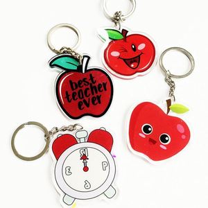 Cheap Wholesale Custom Print Plastic Display clear Teachers' Day Acrylic <b>Keychain</b> - Product Image 3
