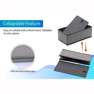 6pcs Linen Printing Fabric Clothes Underwear Storage <strong>Drawer</strong> <strong>Organiser</strong> Divider Dust Proof for Wardrobe or <strong>Kitchen</strong> Use Packaged - Product Image 6