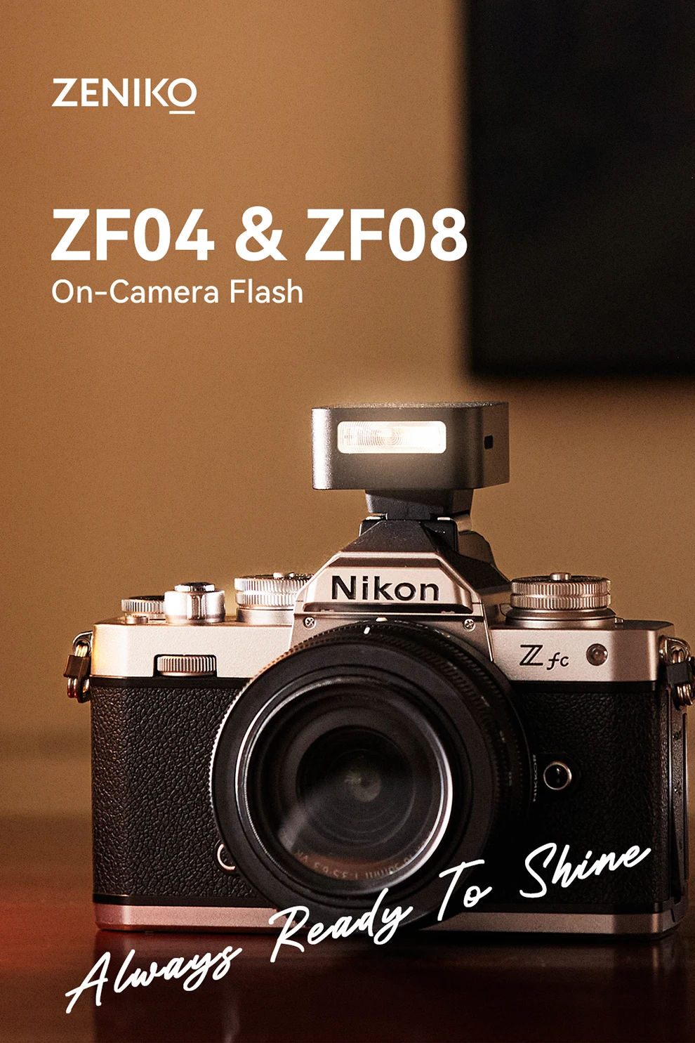 ZENIKO ZF08 Mini Camera Flash - 6500K Standard Hot Shoe Mount