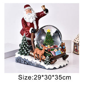 Boîte à musique globe de neige de Noël - Cabine téléphonique britannique en résine, lanterne de Père Noël, lumière LED, paillettes tournoyantes, fonction musicale - Product Image 5