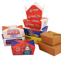 Boîtes d'emballage jetables en papier kraft de qualité alimentaire, recyclables, résistantes à l'huile, avec logo personnalisé, pour poulet frit