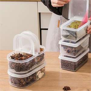 Bocaux de rangement de cuisine modernes, hermétiques, écologiques, en plastique, style européen, avec couvercles à clapet, emballés en carton, grande capacité, anti-poussière, pour aliments - Product Image 4