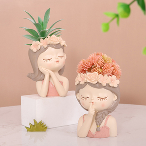 Maceta Grande con Forma de Cara de Niña, Adorable y Económica, Maceta Grande para Suculentas, Maceta de Resina Estilo Rústico para Decoración <span class=keywords><strong>del</strong></span> Hogar y Jardín - Product Image 5