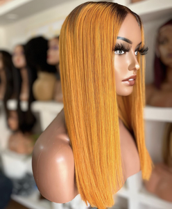 Giá Rẻ Tóc Giả Ombre Màu Vàng Xương Thẳng Cắt Ngắn Bob Nguyên Việt Nam Tóc Con Người 13X4 Ren Phía Trước Tóc Giả - Product Image 3