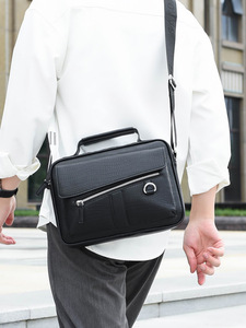 Sac messager en PU pour homme, neuf, avec fermeture éclair et bandoulière réglable, pour usage quotidien, sac à bandoulière imperméable, vente en gros - Product Image 3