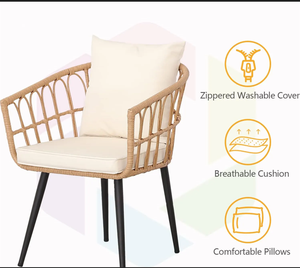 Modern Design All-Weather Bistro PE Rattan Set <strong>Cheap</strong> Outdoor Garden <strong>Patio</strong> Wicker Chair and Square <strong>Table</strong> for Hotels - Product Image 2
