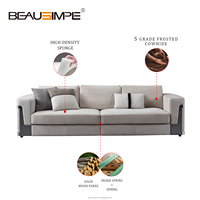 Italienisches Design Ray Sofa Luxus Moderne Chesterfield Echtleder Couch Set Wohnzimmermöbel