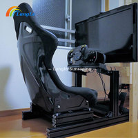Cockpit de simulation de vol en aluminium DCS Fighter avec volant et pédalier pour simulateur de course sur PC à domicile