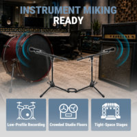 Soporte de Micrófono Profesional Ajustable de Brazo Corto y Fijo Accuracy Pro Audio MS140-SA para Colocación de Micrófono en Posición Baja