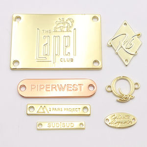 Etiqueta de <span class=keywords><strong>Metal</strong></span> Cuadrada Color Oro Rosa, Placa de Aleación de Zinc para Herrajes de Bolsos - Product Image 3