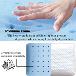 King Size Cooling Memory Foam <strong>Pillow</strong> Ventilated Airflow Design, <strong>Bamboo</strong> Blend Cover, Gold-Trim <strong>Luxury</strong> Edge - Product Image 3