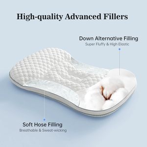 Almohadas de diseño ergonómico de doble altura para niños pequeños, tela de refrigeración de doble cara y almohada de malla transpirable para niños - Product Image 3
