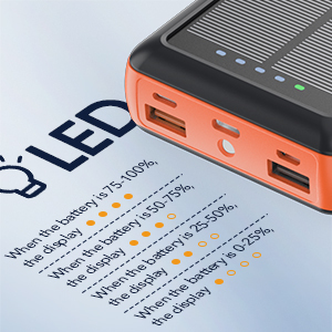 แบตเตอรี่สำรองพลังงานแสงอาทิตย์ Ce Fcc Rohs Ip66 กันน้ำ 30000 มิลลิแอมป์ชั่วโมง <span class=keywords><strong>Mi</strong></span> Wireless Charger  3 พอร์ต USB - Product Image 3