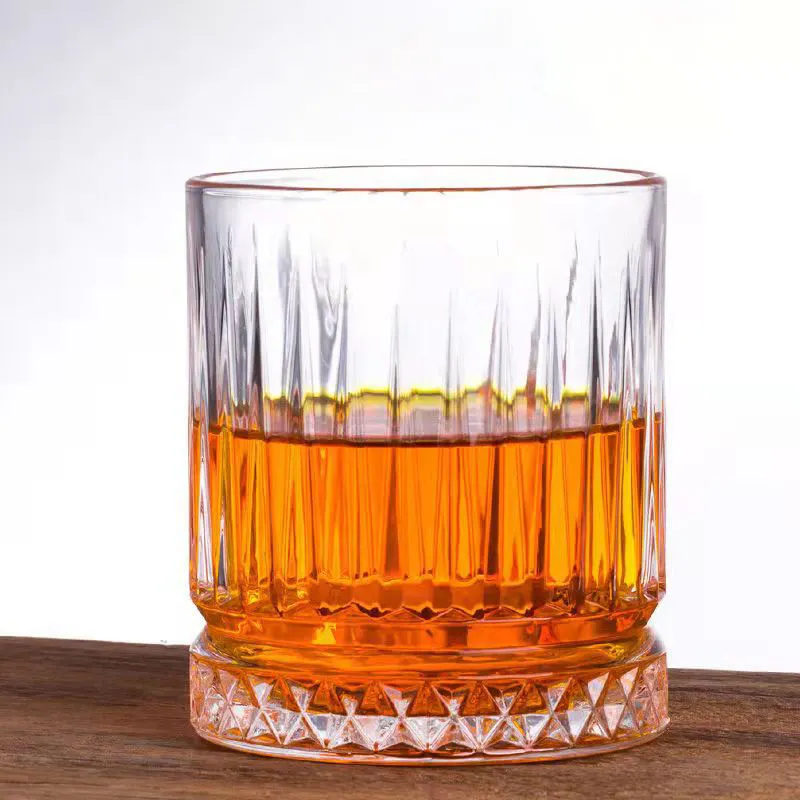 Unique Vertical Stripes Heat Resistant Crystal 300ml Glass Water Mug Beer Cup Whiskey Drinking Tumbler Glasses Tea Cup