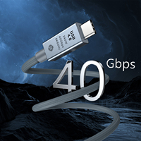 Cable de Datos USB 4 Just Link de 2 Metros, Tipo-C a Tipo-C, PD 240W, Carga Rápida, 40Gbps, 8K 60Hz, para IOS, Macbook, Laptop, Teléfono, 2024