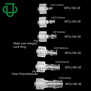 Adattatore Connettore Medicale JU con Anello di Bloccaggio Integrale Luer Maschio e Luer Femmina per Tubi - Product Image 3