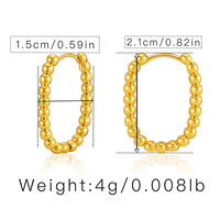 Pendientes de Aro Ovalados con Cuentas Chapados en Oro de 18K para Mujer - Aros Delicados Tipo Huggie, Joyería Minimalista Resistente al Deslustre para Uso Diario
