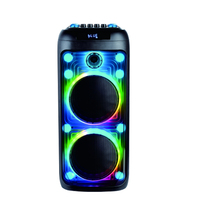 Système audio portable avec deux haut-parleurs de 8 pouces, Hifi, LED RGB, micro sans fil, multi-connexion, 60W, pour fêtes en plein air