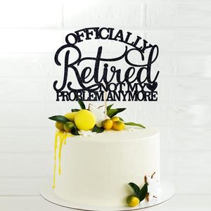 Adorno para Pastel <span class=keywords><strong>de</strong></span> Jubilación Oficial, Feliz Jubilación, La Leyenda se Retira, Decoración para Fiesta <span class=keywords><strong>de</strong></span> Jubilación - Negro Brillante - Product Image 3