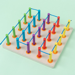Montessori ของเล่นฝึกประสาทสัมผัสสำหรับเด็กวัยหัดเดินการ์ดลวดลายสีสันสดใสสำหรับการเรียนรู้ก่อนวัยเรียนเกมกระดานหมุดภูมิศาสตร์ไม้สำหรับเด็กวัยหัดเดิน - Product Image 1