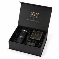 XJY vente en gros personnalisé imprimé à la main de luxe rigide papier carton noir Simple vide fermeture magnétique boîte-cadeau