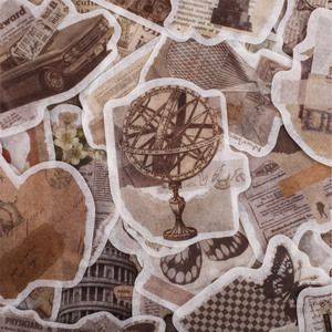 สติกเกอร์แบบมีกาวในตัว 20 แผ่น/แพ็ค ชุดสติกเกอร์ลายหนังสือพิมพ์เก่า สไตล์เรโทร ไม่ต้องตัดแต่ง สำหรับตกแต่งสมุดแพลนเนอร์ - Product Image 3