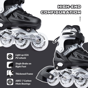 Pattini in Linea Personalizzati Regolabili con 4 Ruote Luminose in Super Offerta, Stivaletto Rigido Resistente, <span class=keywords><strong>Scarpe</strong></span> da Free Skate - Product Image 3