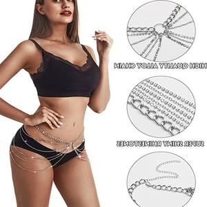 Vente en gros Chaîne de taille pour corps adulte avec strass rétro multicouches à la mode haut de gamme Chaîne de taille pour corps féminin sexy - Product Image 6