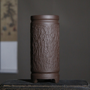 Maceta de Bonsái de Arcilla Morada, Textura de Corteza de Árbol, Estilo Zen - Product Image 2