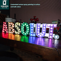 Enseigne au néon en métal éclairée par LED Marque Lettre Ampoule Enseigne Bar Led Enseigne Chapiteau Personnalisé