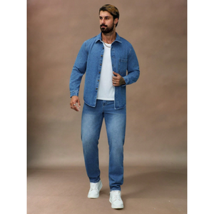 Set Casual da Uomo Due Pezzi: <span class=keywords><strong>Polo</strong></span> Sportiva Slim Fit e <span class=keywords><strong>Jeans</strong></span> Dritti Rilassati, Abbigliamento Streetwear Coordinato - Product Image 1