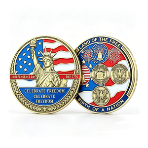 Medalla Conmemorativa del Día de la Independencia, Chapada en Oro, de Aleación de Zinc, Circular, con Tema Patriótico, para Celebrar la Libertad - Product Image 3