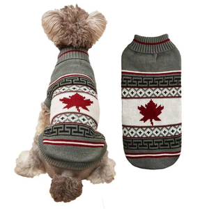 Handmade Knit Pet Sweater | Plaid & Festive Pattern Dog <b>Cat</b> Winter Outfit | Premium Pet Knitwear - Product Image 5