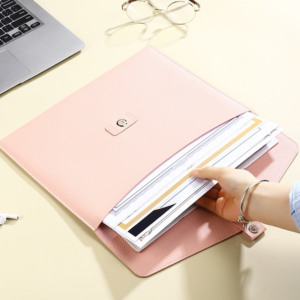 Bolsas de carpetas de archivos de negocios impermeables <span class=keywords><strong>A4</strong></span> de alta calidad para viajes, oficina, material escolar, logotipo personalizado, portadocumentos de cuero PU - Product Image 2