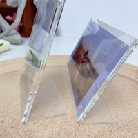 Panneau d'affichage en acrylique Transparent, cadre Photo magnétique Double face, affiche en cristal clair, support d'exposition, décoration de bureau pour la maison