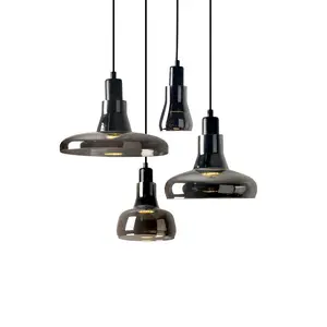 Lampu gantung kaca seni Nordic, lampu ruang makan kepala tunggal lampu kaca kecil