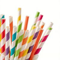 Pailles à boire en papier écologiques, jetables, biodégradables, multicolores, emballées individuellement
