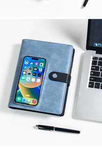 Carnet de notes professionnel en <span class=keywords><strong>cuir</strong></span> PU A5 personnalisé, <span class=keywords><strong>bloc</strong></span>-notes à pages mobiles <span class=keywords><strong>rechargeable</strong></span> changeant de couleur avec chargeur filaire et sans fil - Product Image 3