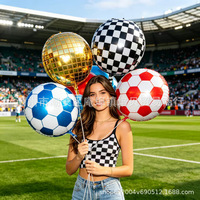 Ballons de football 4D Disco de 22 pouces, ballons ronds en aluminium 3D pour fêtes d'anniversaire et accessoires de fête en gros