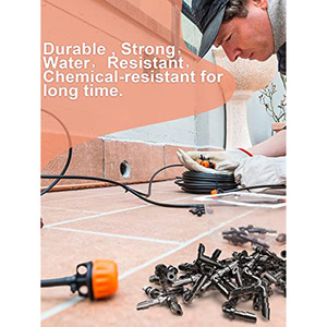 Connecteur capillaire coudé barbelé 47 pièces noir PP pour système d'irrigation goutte à goutte, accessoires de raccordement de tuyaux d'eau - Product Image 4