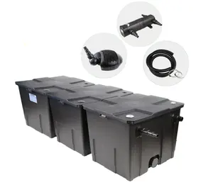 Aquarium Fish Pond Filter System CBF-350C Good Efficient Pond Koi Box Bio Large Filter With Pump UV Lamp