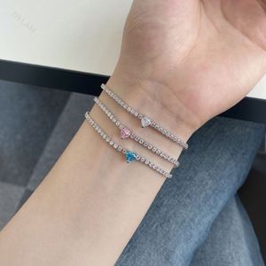 Dylam <b>Charm</b> Jewelry Accessories S925 <b>Silver</b> Rhodium Plated 5A Grade Cubic Zirconia Classic Tennis <b>Bracelet</b> for Women - Product Image 4