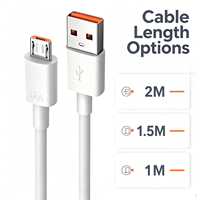 Câble de données Micro USB 6A, câble de charge rapide USB pour téléphone, câble de charge en gros OEM, chargeur universel Android 1M 1.5M 2M