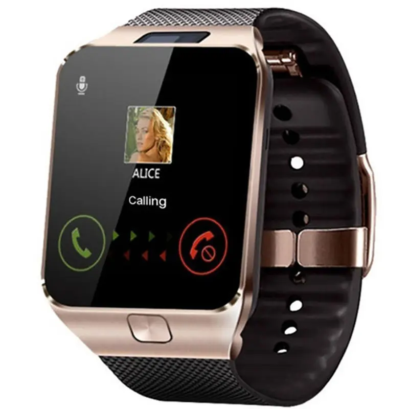 Montre intelligente avec caméra SIM, appel vidéo, WiFi, suivi sportif, Dz09, avec carte Sim, pour téléphone portable Android samsung