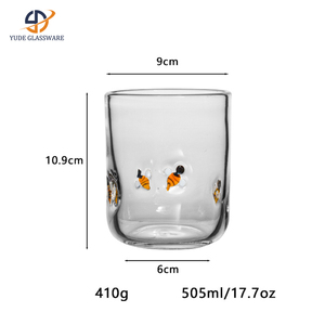 Vasos de Vidrio Estilo Vintage de 16 oz con Calcomanía Tropical de Flamenco para Bebidas en Fiestas de Piscina de Verano - Product Image 1