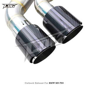 Système d'échappement Boska en acier inoxydable pour M5 F90 4.4T 2018-2023, avec valves, embouts noirs en carbone et télécommande - Product Image 2