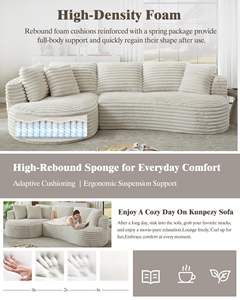 Canapé Modulable Sectionnel <span class=keywords><strong>de</strong></span> Luxe et Multifonctionnel Réglable, Ensemble <span class=keywords><strong>de</strong></span> Meubles Compressé sous Vide pour Salon - Product Image 3