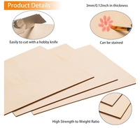 Pack multiple de feuilles de tilleul Feuilles de bois de contreplaqué minces Carrés non finis Planches Balsa Artisanat Modèles Découpe laser Brûlage