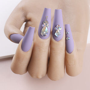 <span class=keywords><strong>Uñas</strong></span> <span class=keywords><strong>postizas</strong></span> ombré, último accesorio para <span class=keywords><strong>uñas</strong></span> <span class=keywords><strong>postizas</strong></span> en forma <span class=keywords><strong>de</strong></span> ataúd y diamante <span class=keywords><strong>de</strong></span> longitud media, <span class=keywords><strong>2022</strong></span>, 24 unidades - Product Image 3